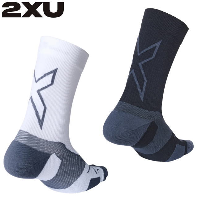2XU ���˥󥰥��å��� Vectr Light Cushion Crew Compression Socks UA7005E �٥����� ����ȥ�饤�ȥ��å���� ���롼���å��� ���������ݡ��� ����ץ�å���� �尵 �۴�®�� ���˥� �ޥ饽�� �ȥ쥤����˥� �ȥ��� �ȥ饤��������