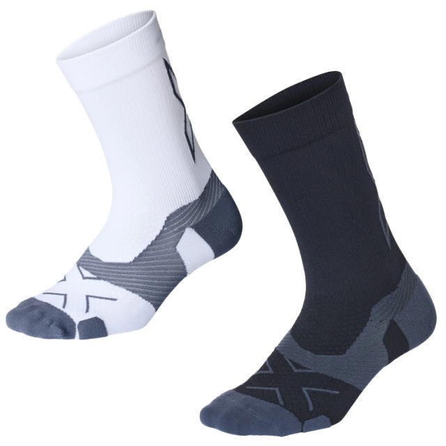 2XU ���˥󥰥��å��� Vectr Light Cushion Crew Compression Socks UA7005E �٥����� ����ȥ�饤�ȥ��å���� ���롼���å��� ���������ݡ��� ����ץ�å���� �尵 �۴�®�� ���˥� �ޥ饽�� �ȥ쥤����˥� �ȥ��� �ȥ饤��������