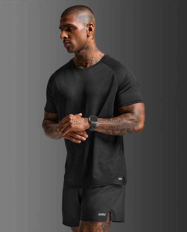 2XU �ġ������ॺ�桼 ȾµT����� 2XU Aero Mesh Tee MR7441A ��� BLK/SRF ��������å��� �ƥ��� ���˥� �ޥ饽�� ���祮�� �ȥ쥤����˥� �ȥ��� �졼�� ���� �۴�®�� �ۼ�ȯ�� �̵���