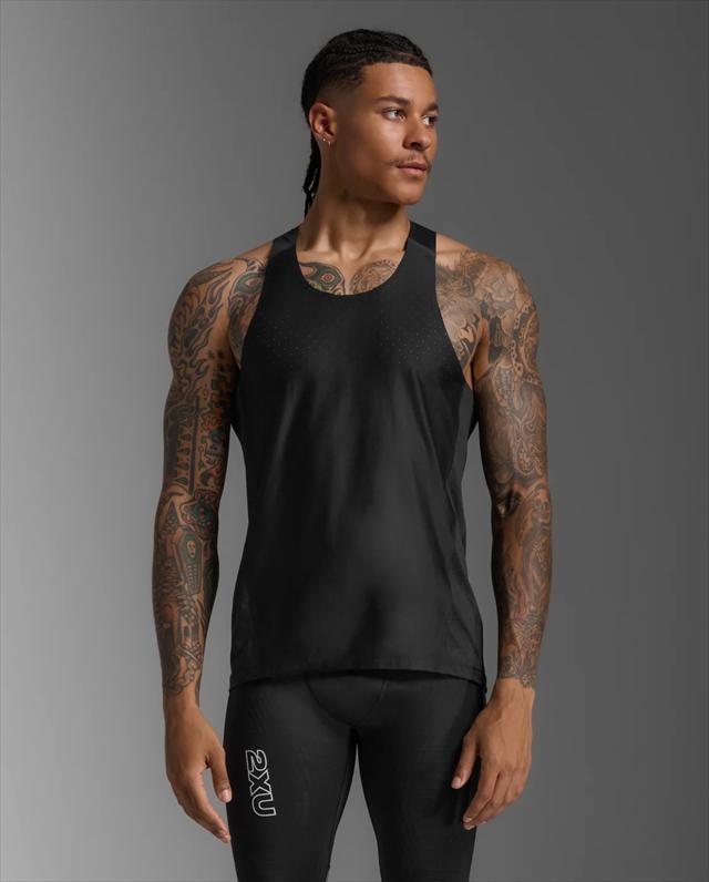 2XU �ġ������ॺ�桼 ���󥯥ȥå� ���˥󥰥���� 2XU Light Speed React Singlet MR7375A ��� BLK/BRF �饤�ȥ��ԡ��� �ꥢ���� ���󥰥�å� �Ρ����꡼�� ���˥� �ޥ饽�� �ȥ쥤����˥� �ȥ��� �졼�� Ķ���� �۴�®�� �̵���
