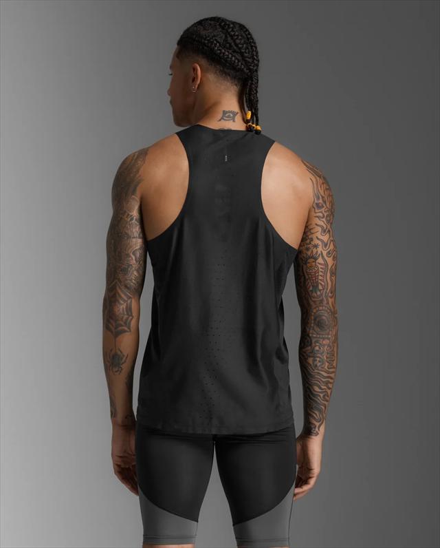2XU �ġ������ॺ�桼 ���󥯥ȥå� ���˥󥰥���� 2XU Light Speed React Singlet MR7375A ��� BLK/BRF �饤�ȥ��ԡ��� �ꥢ���� ���󥰥�å� �Ρ����꡼�� ���˥� �ޥ饽�� �ȥ쥤����˥� �ȥ��� �졼�� Ķ���� �۴�®�� �̵���