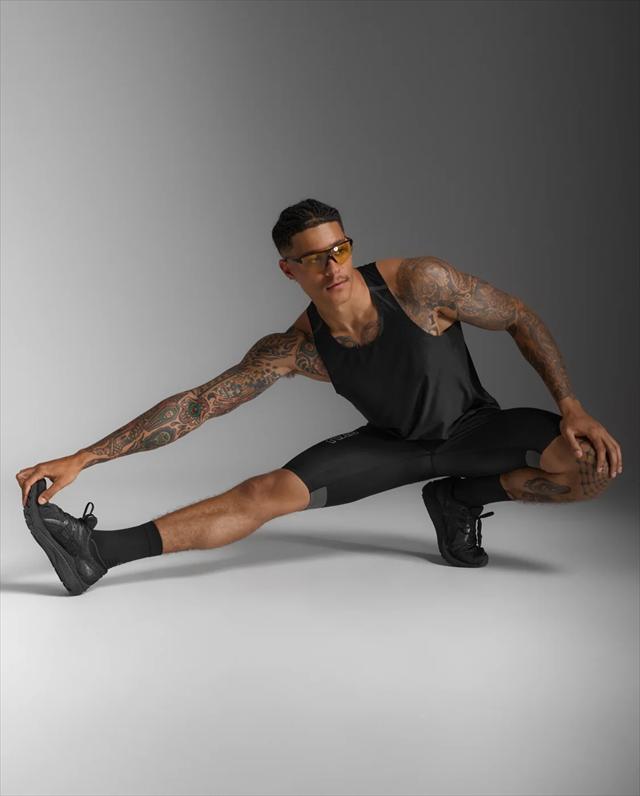 2XU �ġ������ॺ�桼 ���󥯥ȥå� ���˥󥰥���� 2XU Light Speed React Singlet MR7375A ��� BLK/BRF �饤�ȥ��ԡ��� �ꥢ���� ���󥰥�å� �Ρ����꡼�� ���˥� �ޥ饽�� �ȥ쥤����˥� �ȥ��� �졼�� Ķ���� �۴�®�� �̵���