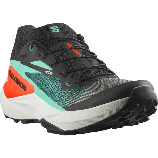 SALOMON ������� �ȥ쥤����˥󥰥��塼�� GENESIS L47688200 �����ͥ��� ��� BLACK/GREEN/TOMATO�ȥ��󥷥塼�� �ȥ쥤�륷�塼�� �����ȥɥ����塼�� �ϥ����� ���л� �ȥ�å���