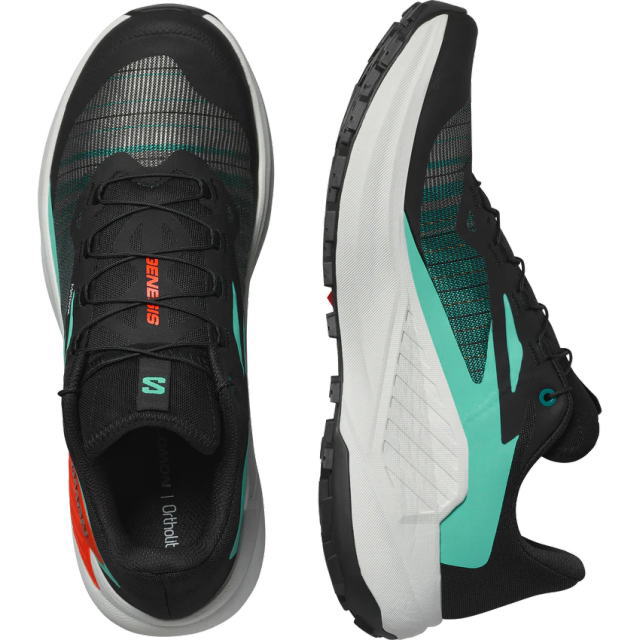 SALOMON ������� �ȥ쥤����˥󥰥��塼�� GENESIS L47688200 �����ͥ��� ��� BLACK/GREEN/TOMATO�ȥ��󥷥塼�� �ȥ쥤�륷�塼�� �����ȥɥ����塼�� �ϥ����� ���л� �ȥ�å���