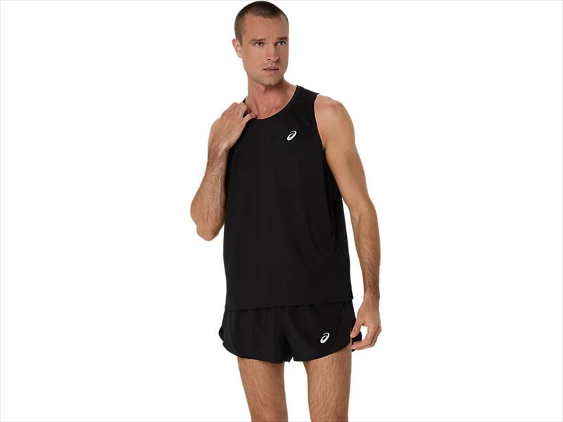 asics アシックス 2011D240 ASICS SILVER SINGLET PERFORMANCE BLACK