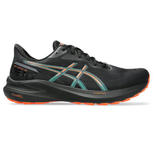 asics �����å��� GT-1000 13 GTX 1011B857-002 Black/Nova Orange ��� �����ƥå��� GORE-TEX �ɿ�Ʃ�� �����������ץ롼�� ���� ���˥󥰥��塼�� �����С��ץ��͡������ ���ˡ����� ���������� ���� �ڤ� �������� ���å���� PureGEL FLYTEFOAM