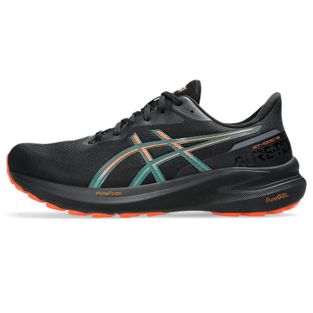 asics �����å��� GT-1000 13 GTX 1011B857-002 Black/Nova Orange ��� �����ƥå��� GORE-TEX �ɿ�Ʃ�� �����������ץ롼�� ���� ���˥󥰥��塼�� �����С��ץ��͡������ ���ˡ����� ���������� ���� �ڤ� �������� ���å���� PureGEL FLYTEFOAM