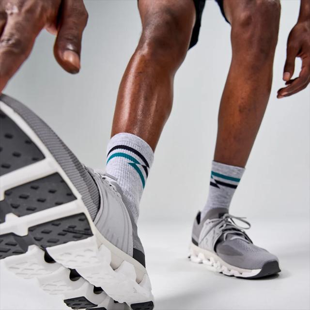 Feetures �ե������㡼�� ELITE MAX CUSHION MINI CREW GrayTrack ���꡼�� �ޥå������å���� �ߥ˥��롼 ���ꥯ�å���� ���� ­΢���ݡ��� ��˥��å��� ��� ��ǥ����� �ȥ쥤����˥� �ȥ��� �ޥ饽�� �ɥ饤