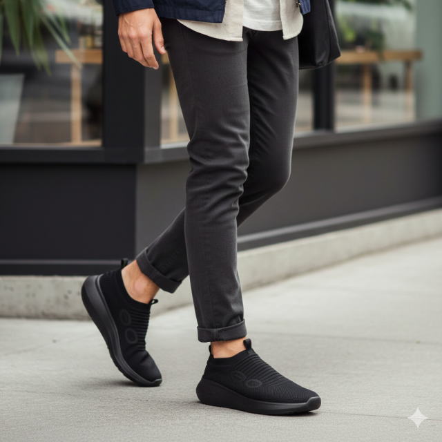 OOFOS �����ե��� �ꥫ�Х꡼���塼�� Men's OOmy Zen Black/Black ��� �ꥫ�Х꡼������� ���ˡ����� �׷�ۼ� ���å���� ���ݡ��� �ȥ��� �ȥ쥤����˥� ���˥� �ޥ饽��