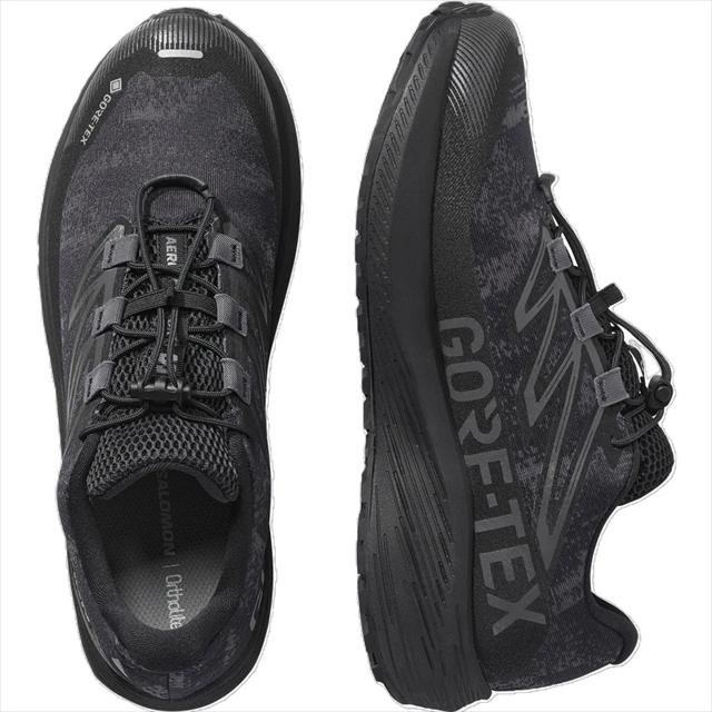 SALOMON ������� AERO FLOW GRVL GTX ASPHALT/B/CLOUDBURST ��� �ȥ쥤����˥󥰥��塼�� �������ե��� ����٥� �����ƥå��� L49227500 GORE-TEX �ɿ�Ʃ�� �쥤�󥷥塼��  �ȥ��󥷥塼�� �ȥ쥤�륷�塼�� �����ȥɥ� ���ˡ����� �ϥ����� �л� �ȥ�å���