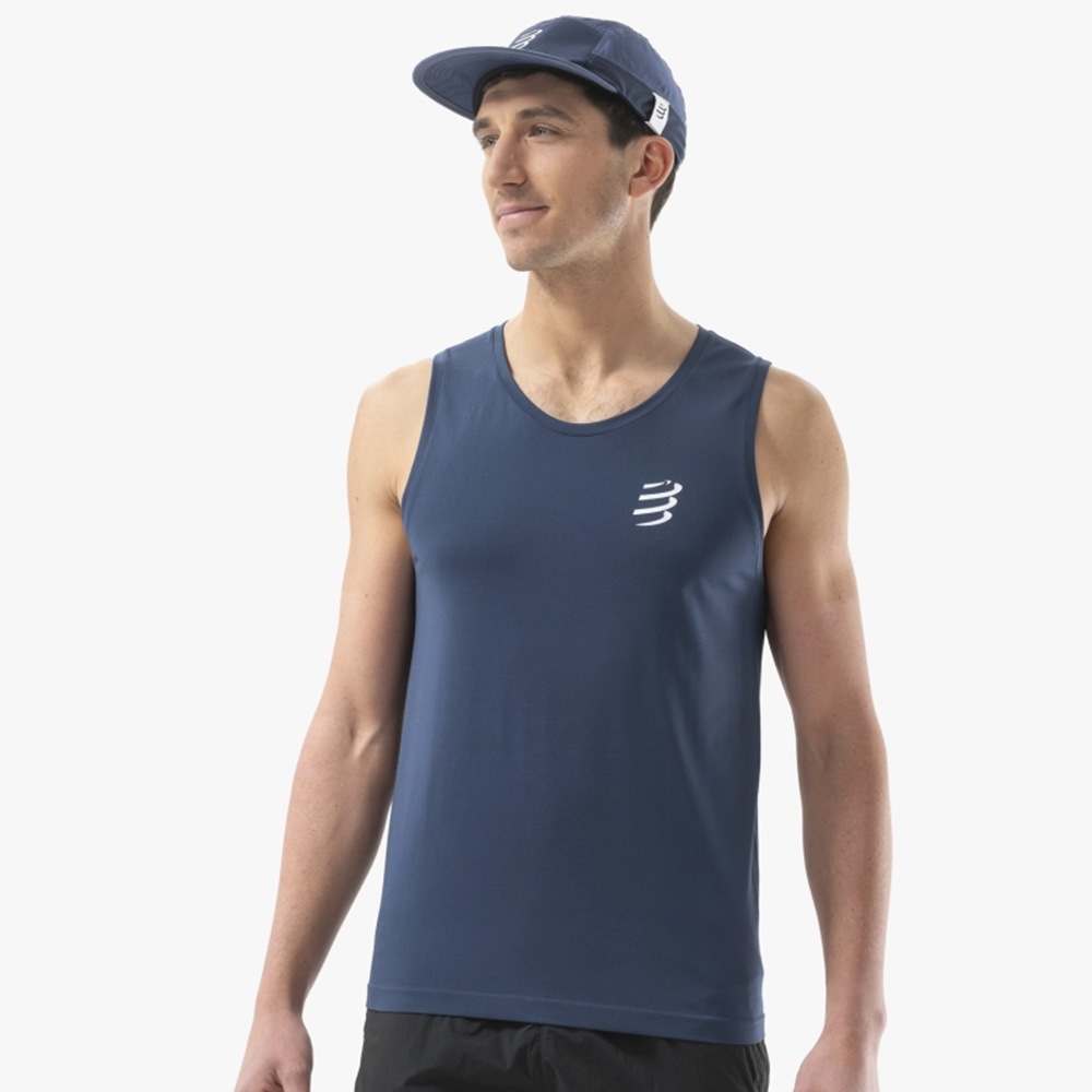 COMPRESSPORTS ����ץ쥹�ݡ��� Performance Singlet M BLUES ��� ���˥�Ⱦµ����� Performance Singlet M ���  �ȥ쥤����˥� ���˥� �����ȥɥ� �ȥ��� �ޥ饽�� ���祮�� ������ ���ݡ���