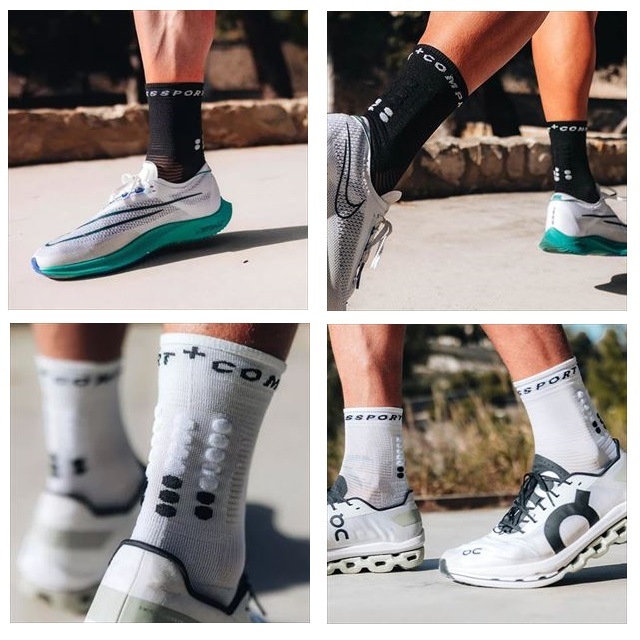 Compressport ����ץ쥹�ݡ��� �ץ��ޥ饽�󥽥å��� Pro Marathon Socks V2.0 ��˥��å��� SMCU378 BLACK/WHITE ��� ��ǥ����� �ޥ饽�� ���˥� ���祮�� ���� �ޥ��ɻ� �̵��� �����ɻ� ���ߤ� �׷�ۼ� ����ץ�å���� �尵  