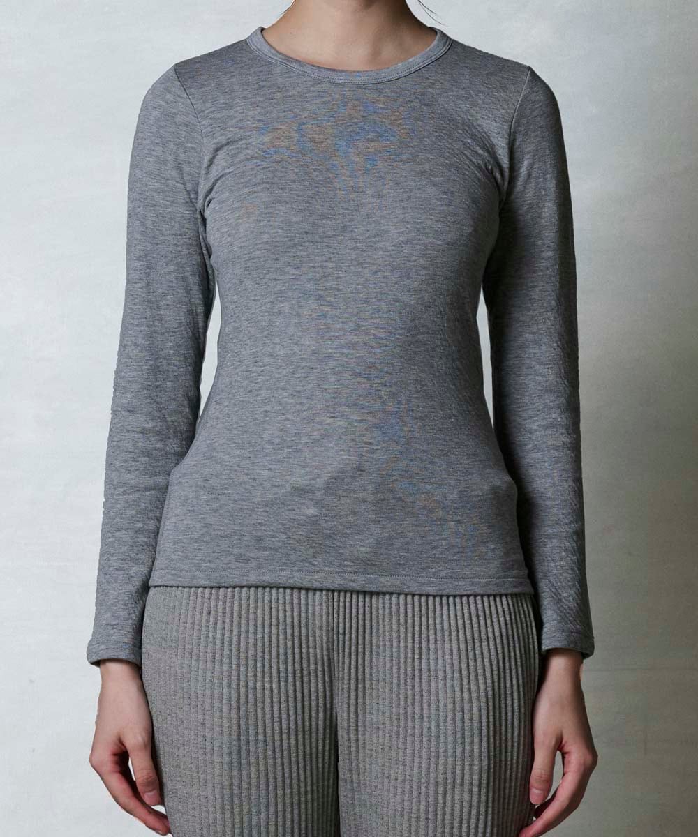 モイスト長袖Tシャツ【カシミヤ混接結】