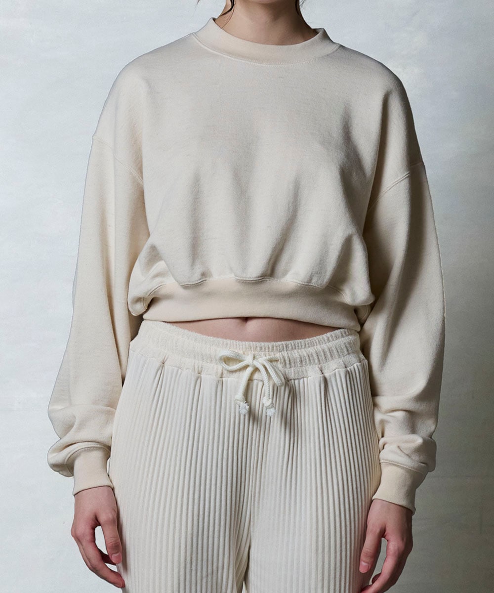 モイストショート丈スウェット【表アルパカ裏毛】