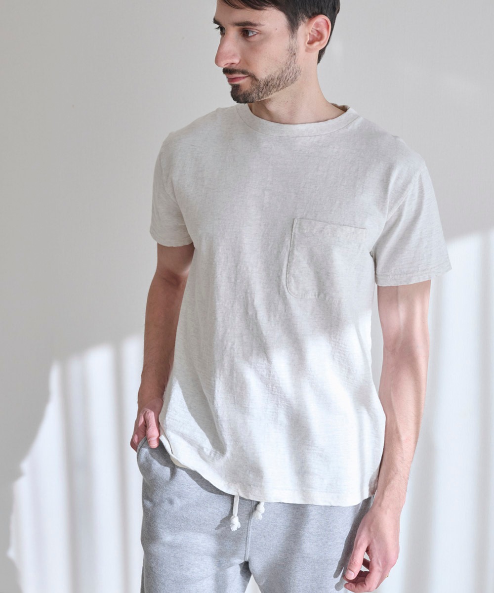 ポケット付Ｔシャツ【スラブ天竺】【コットン100%】