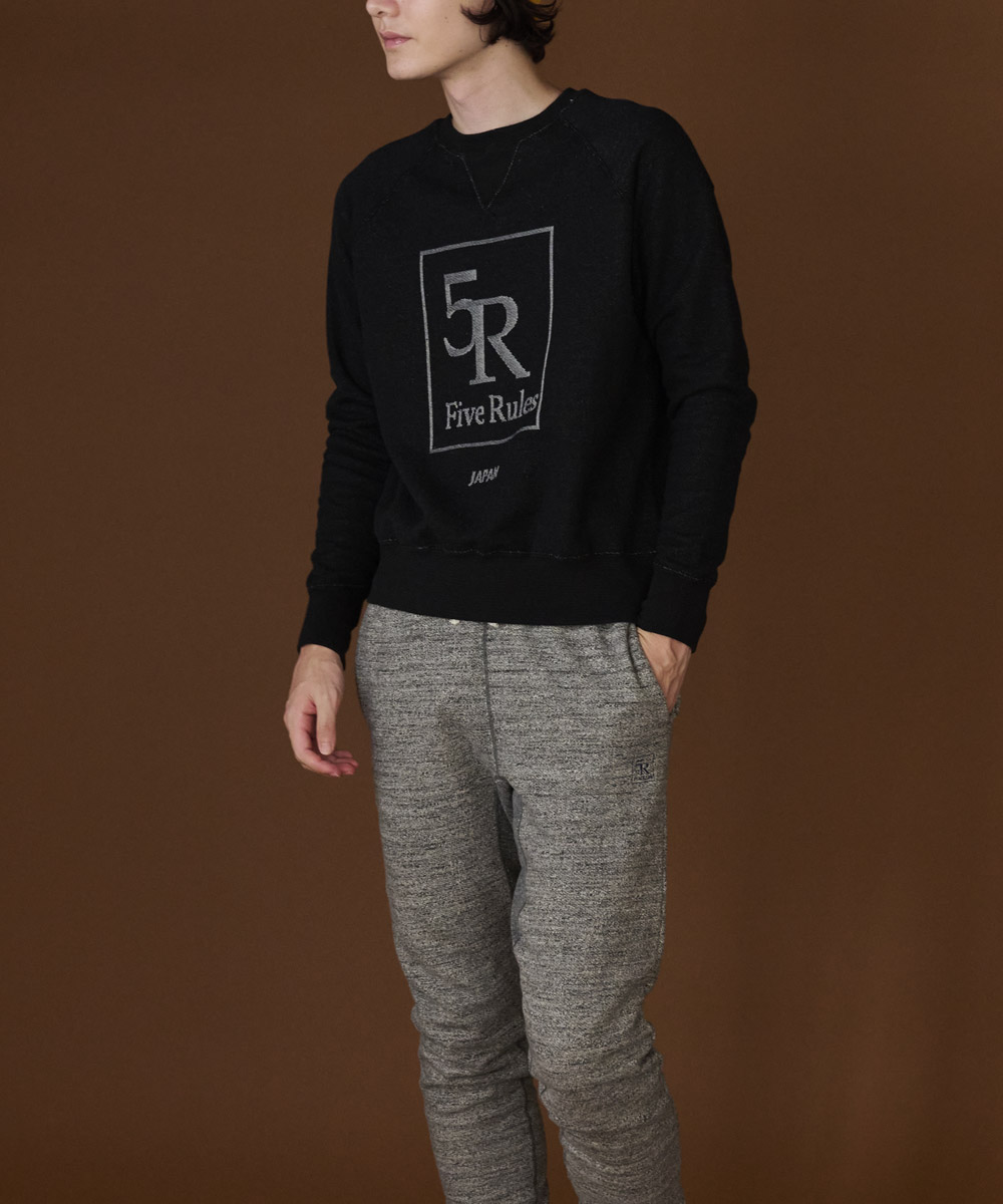 5Rロゴ・ラグラントレーナー【ジャガード裏毛】【コットン100%】