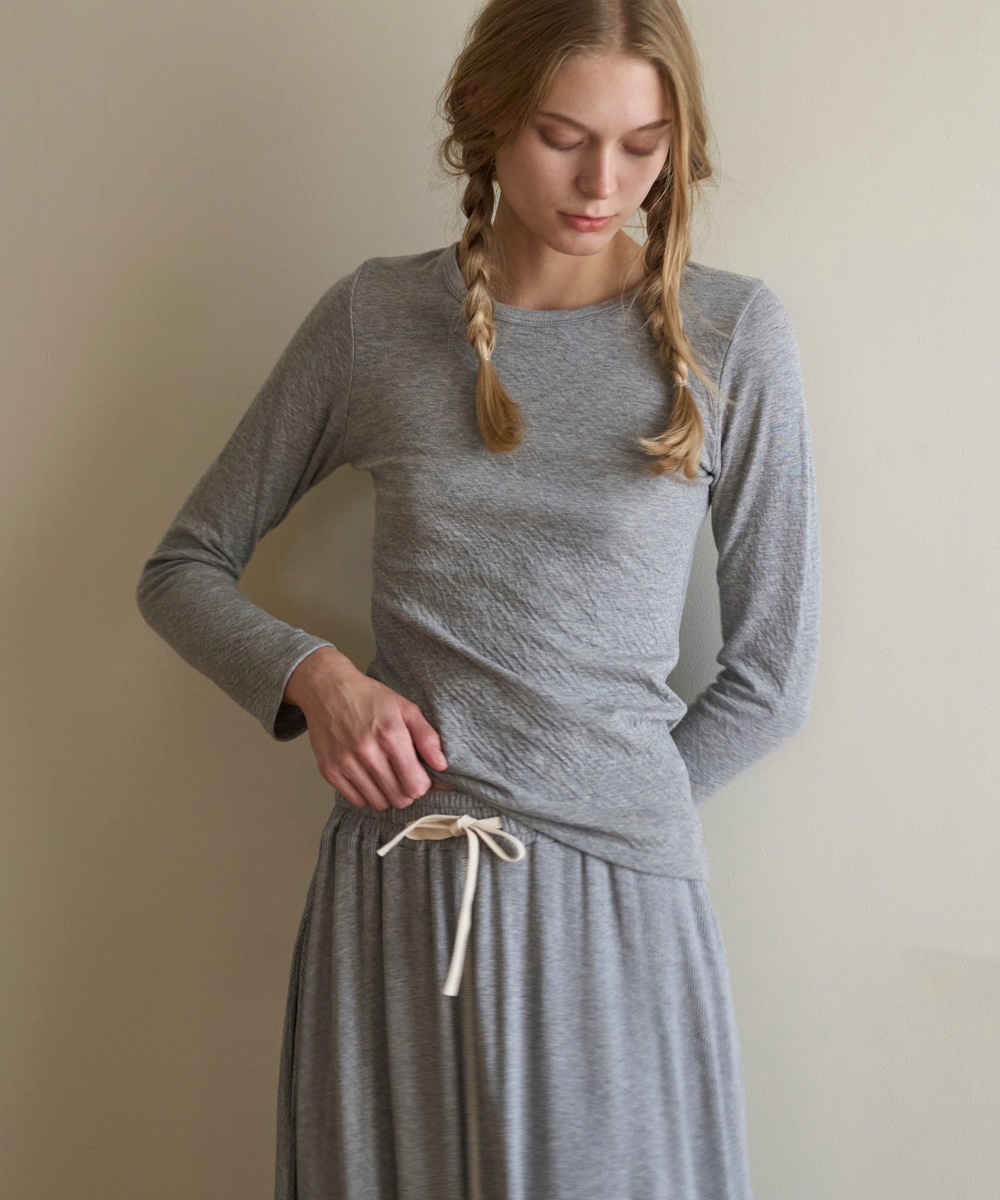 モイスト長袖Tシャツ【カシミヤ混接結】