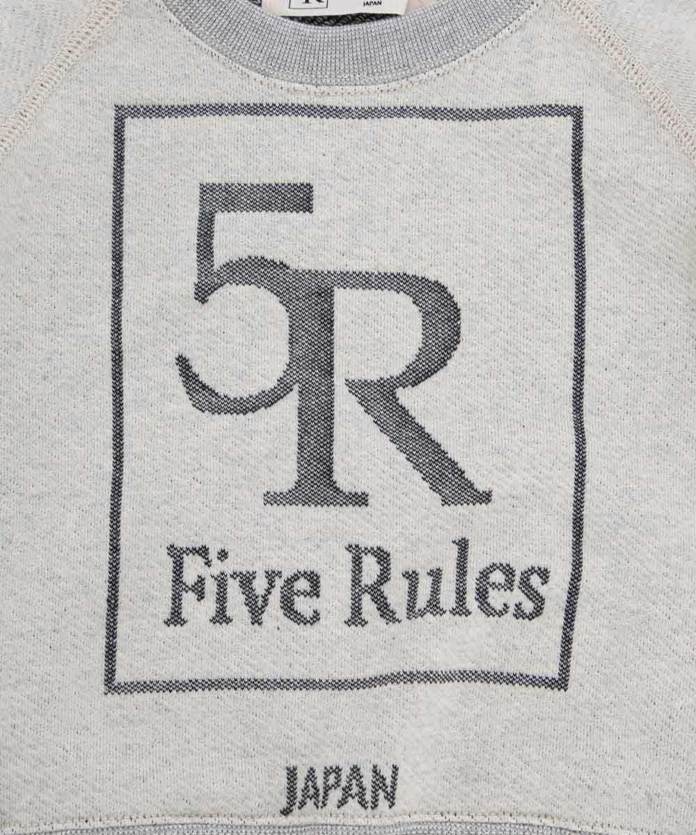 キッズ5Rロゴ・ラグラントレーナー【ジャガード裏毛】【コットン100%】