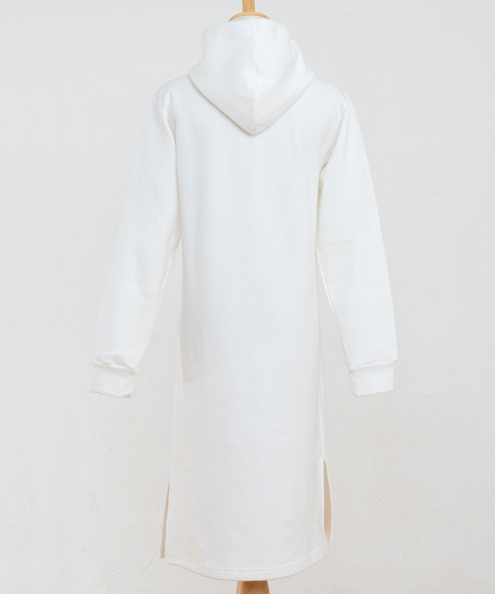 フード付きワンピース【ソフトダンボールニット生地】【コットン100%】