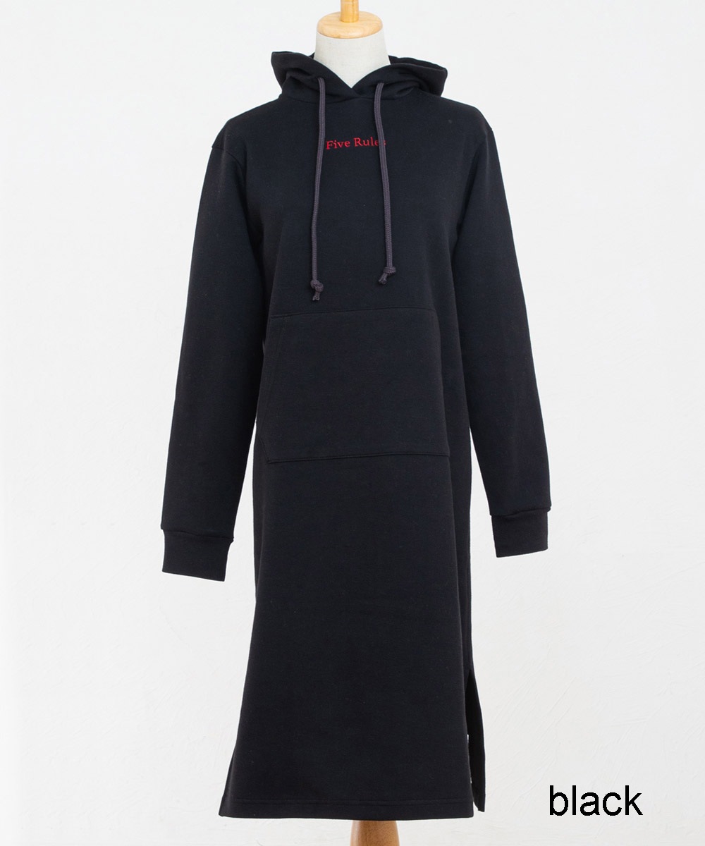フード付きワンピース【ソフトダンボールニット生地】【コットン100%】