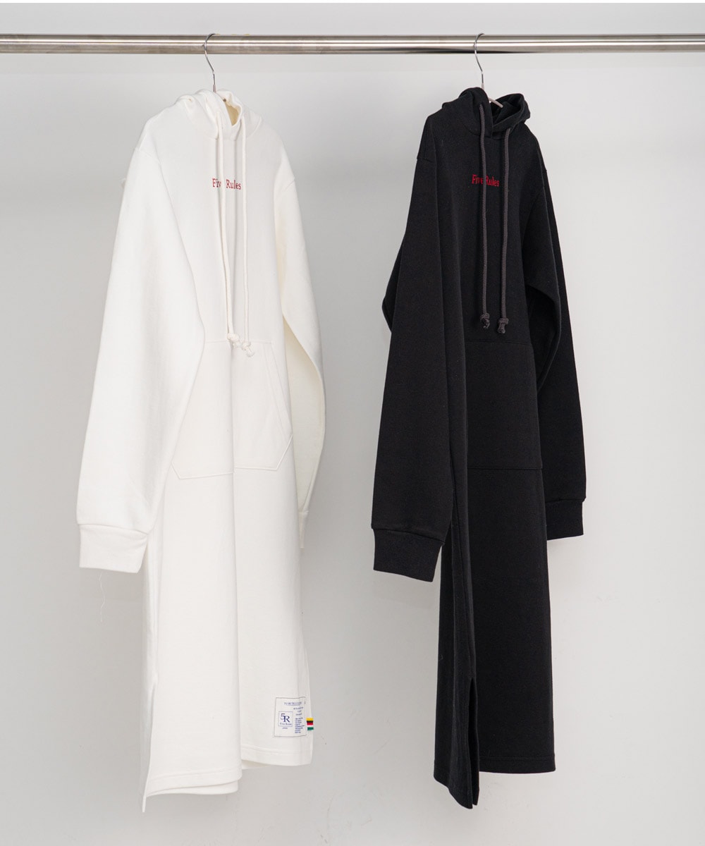 フード付きワンピース【ソフトダンボールニット生地】【コットン100%】