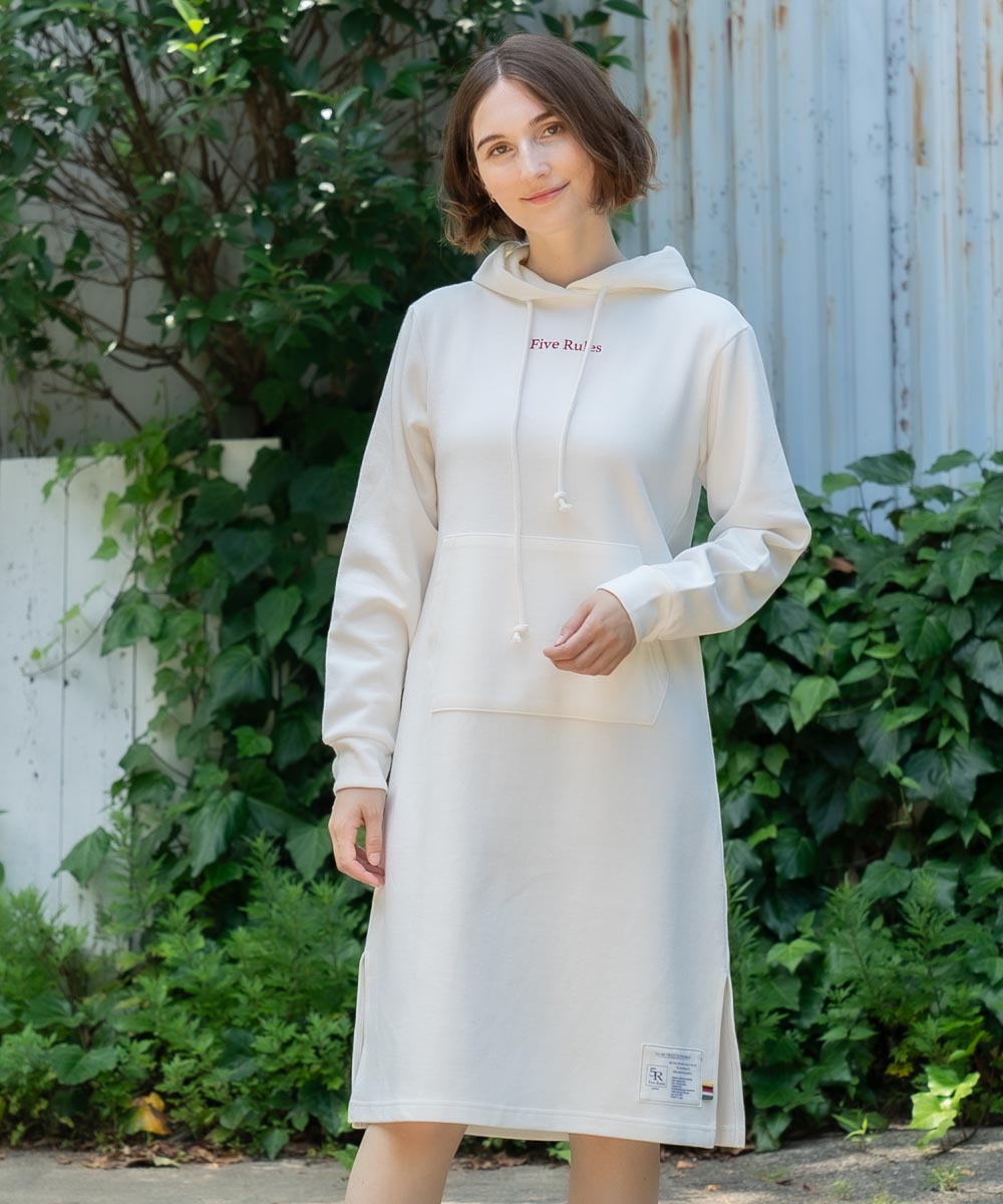 フード付きワンピース【ソフトダンボールニット生地】【コットン100%】