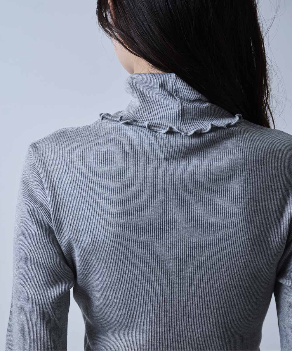 モイストタートルネック長袖Tシャツ【テレコ】