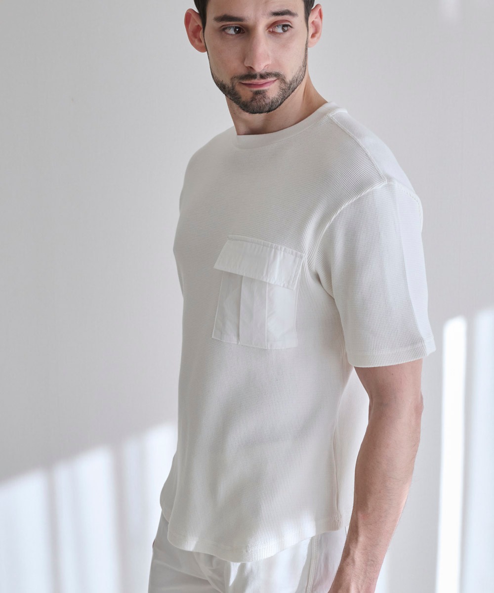 ワッフル半袖Tシャツ【コットン100％】