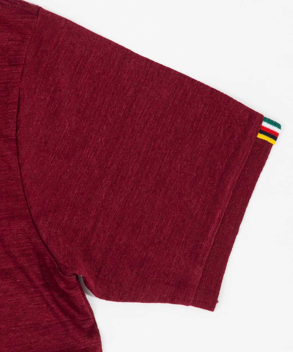 ポロ衿天竺半袖シャツ【リネン100％】