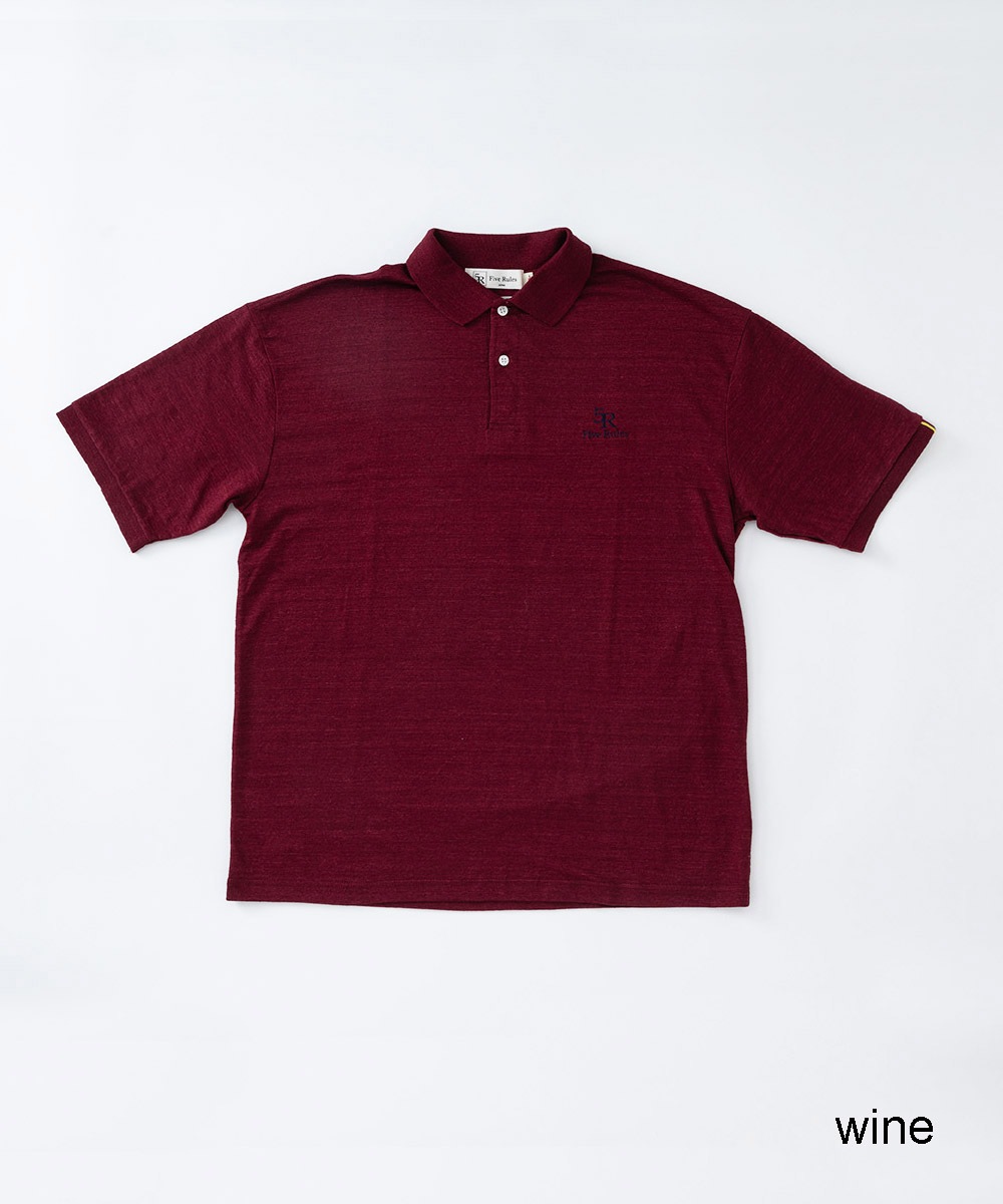 ポロ衿天竺半袖シャツ【リネン100％】