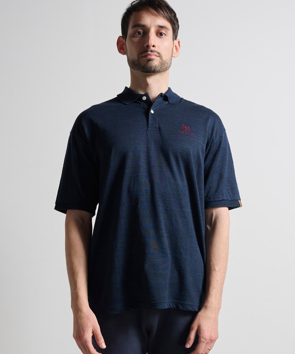 ポロ衿天竺半袖シャツ【リネン100％】