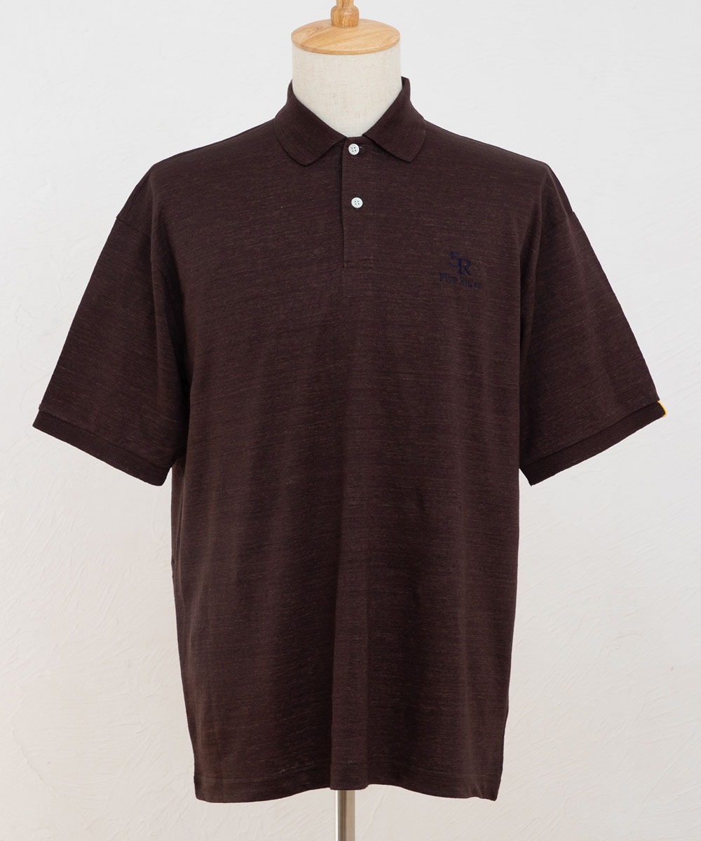 ポロ衿天竺半袖シャツ【リネン100％】