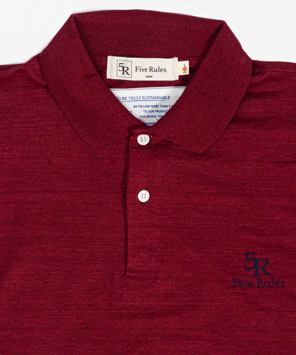 ポロ衿天竺半袖シャツ【リネン100％】