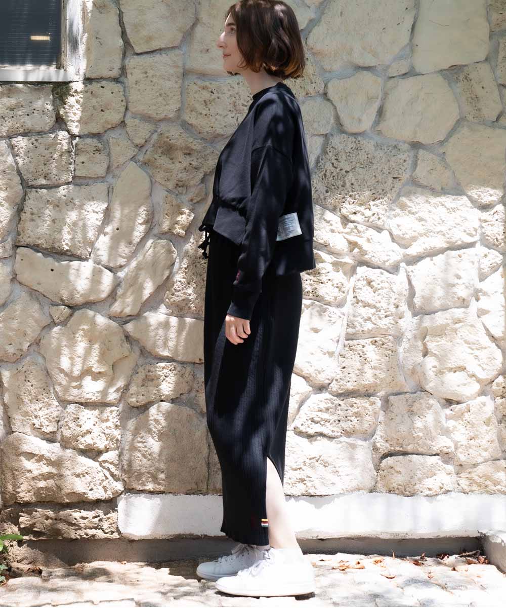 マキシ丈スカート【ワイドテレコ】【コットン100%】