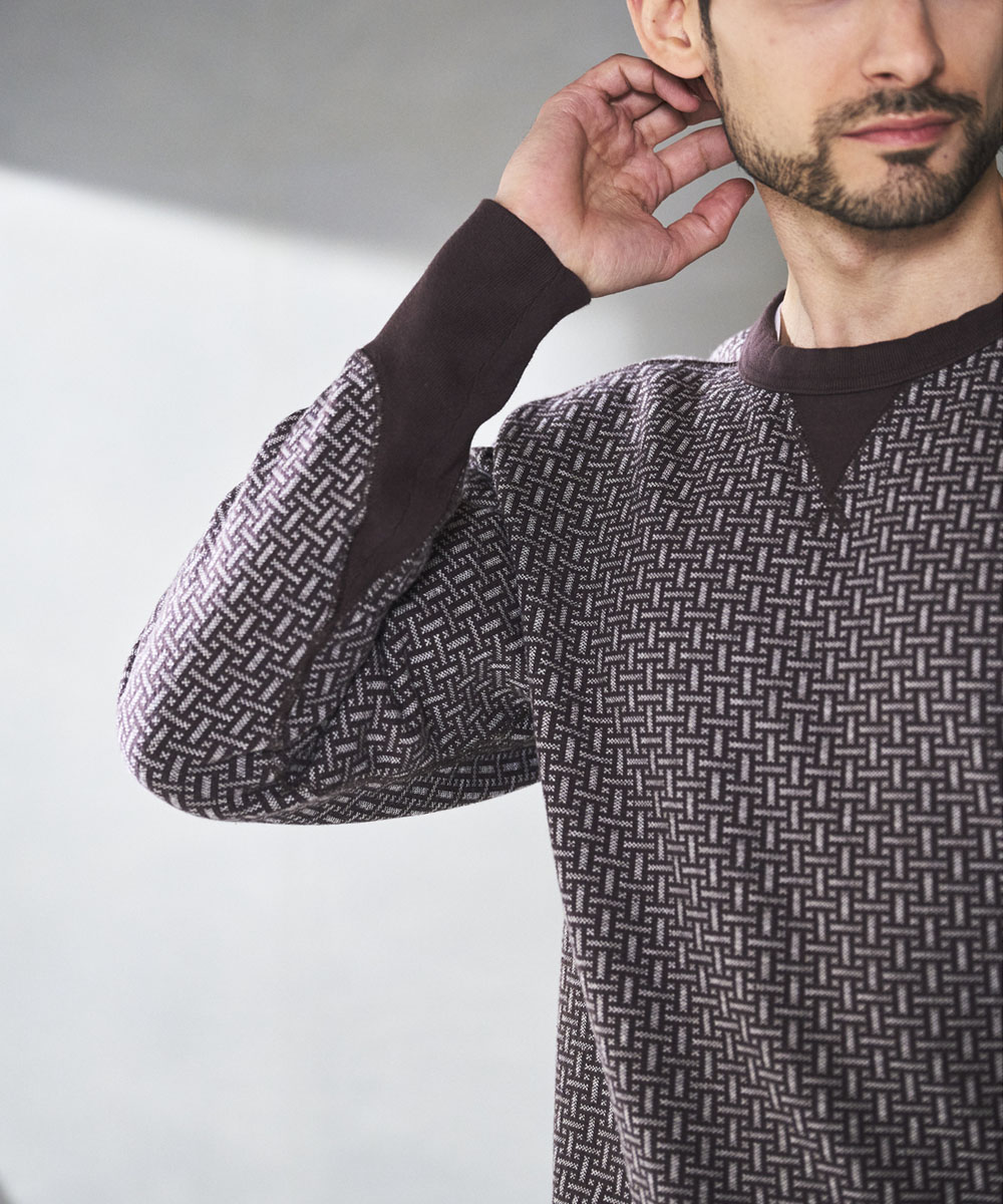 Negoro-Komonクルースウェット【ジャガード裏毛】【コットン100%】