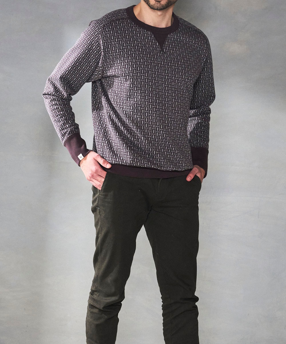 Negoro-Komonクルースウェット【ジャガード裏毛】【コットン100%】