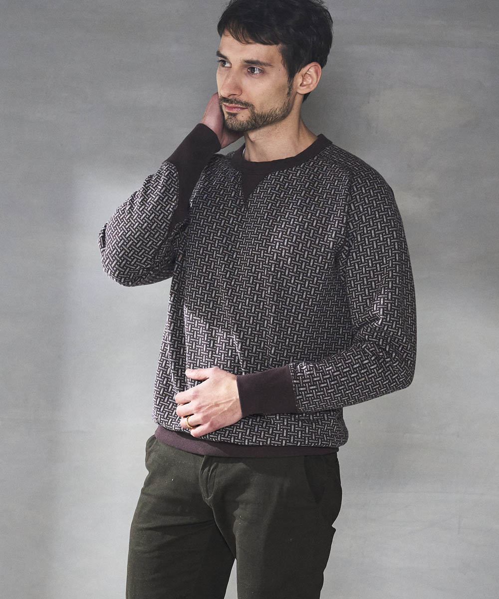 Negoro-Komonクルースウェット【ジャガード裏毛】【コットン100%】