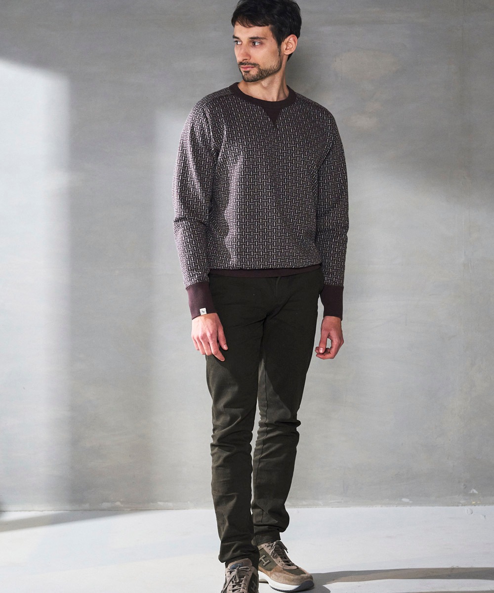 Negoro-Komonクルースウェット【ジャガード裏毛】【コットン100%】