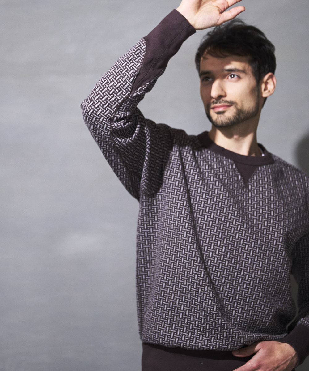 Negoro-Komonクルースウェット【ジャガード裏毛】【コットン100%】