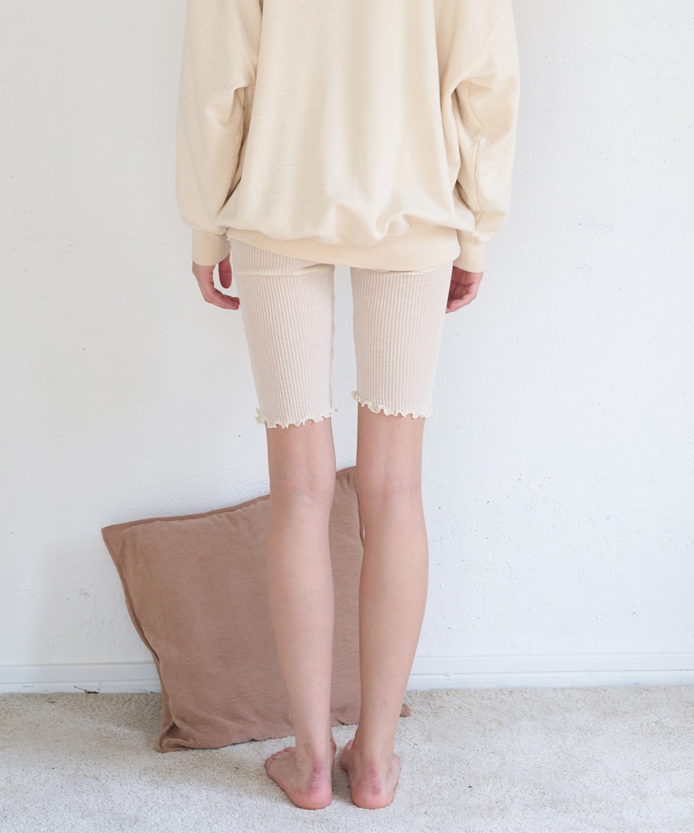 【New】モイスト5分丈レギンス【プリーツ】