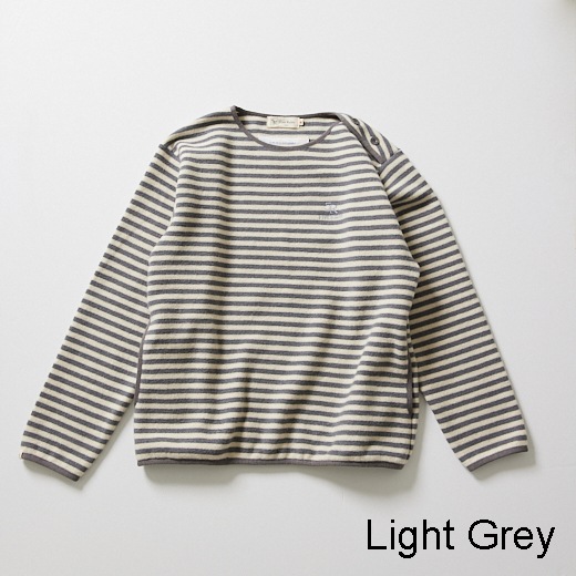 ボーダーウールトレーナー【畦編み】【ウール100%】