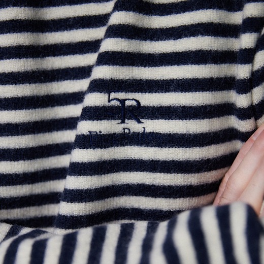 ボーダーウールトレーナー【畦編み】【ウール100%】