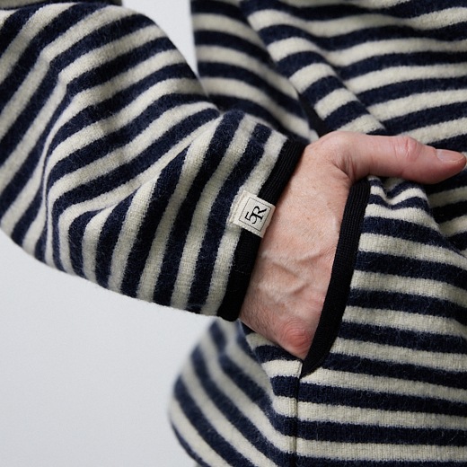 ボーダーウールトレーナー【畦編み】【ウール100%】