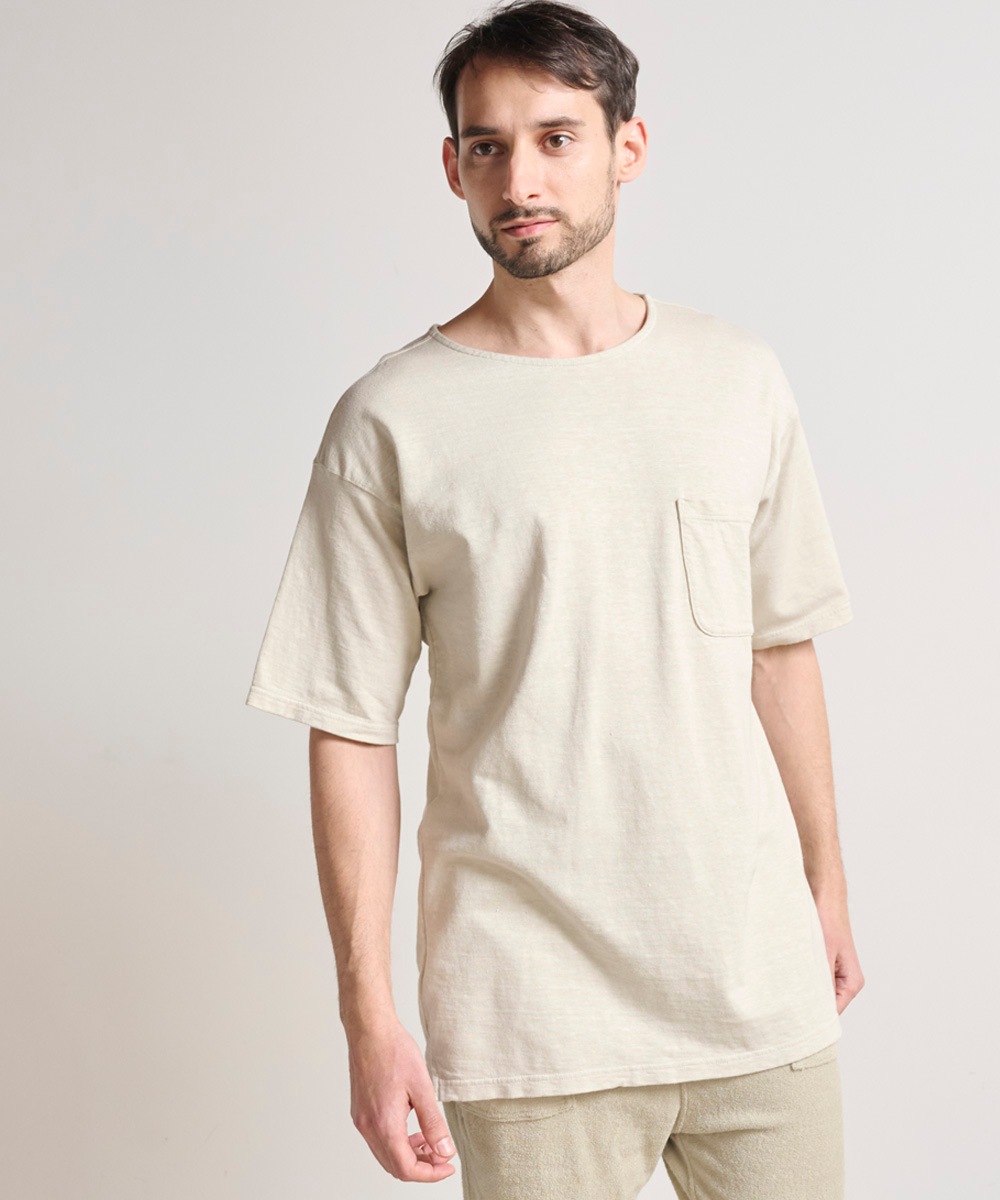 ヘンプ吊り編み半袖Tシャツ【ヘンプ58%コットン42%】