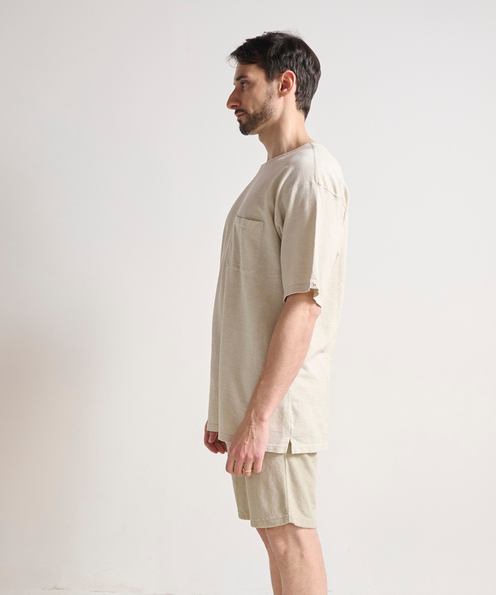 ヘンプ吊り編み半袖Tシャツ【ヘンプ58%コットン42%】