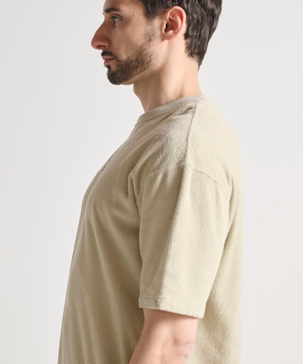 両面パイル半袖Tシャツ【コットン76%リネン24%】