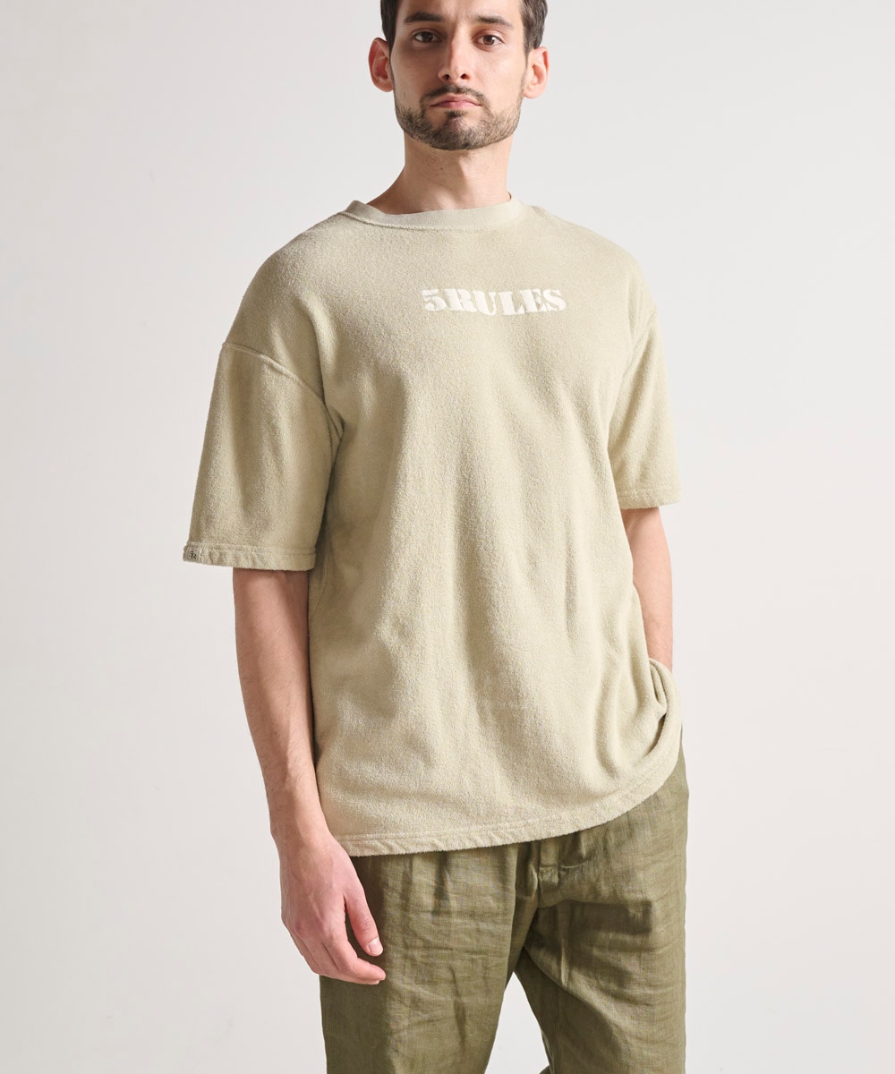 両面パイル半袖Tシャツ【コットン76%リネン24%】