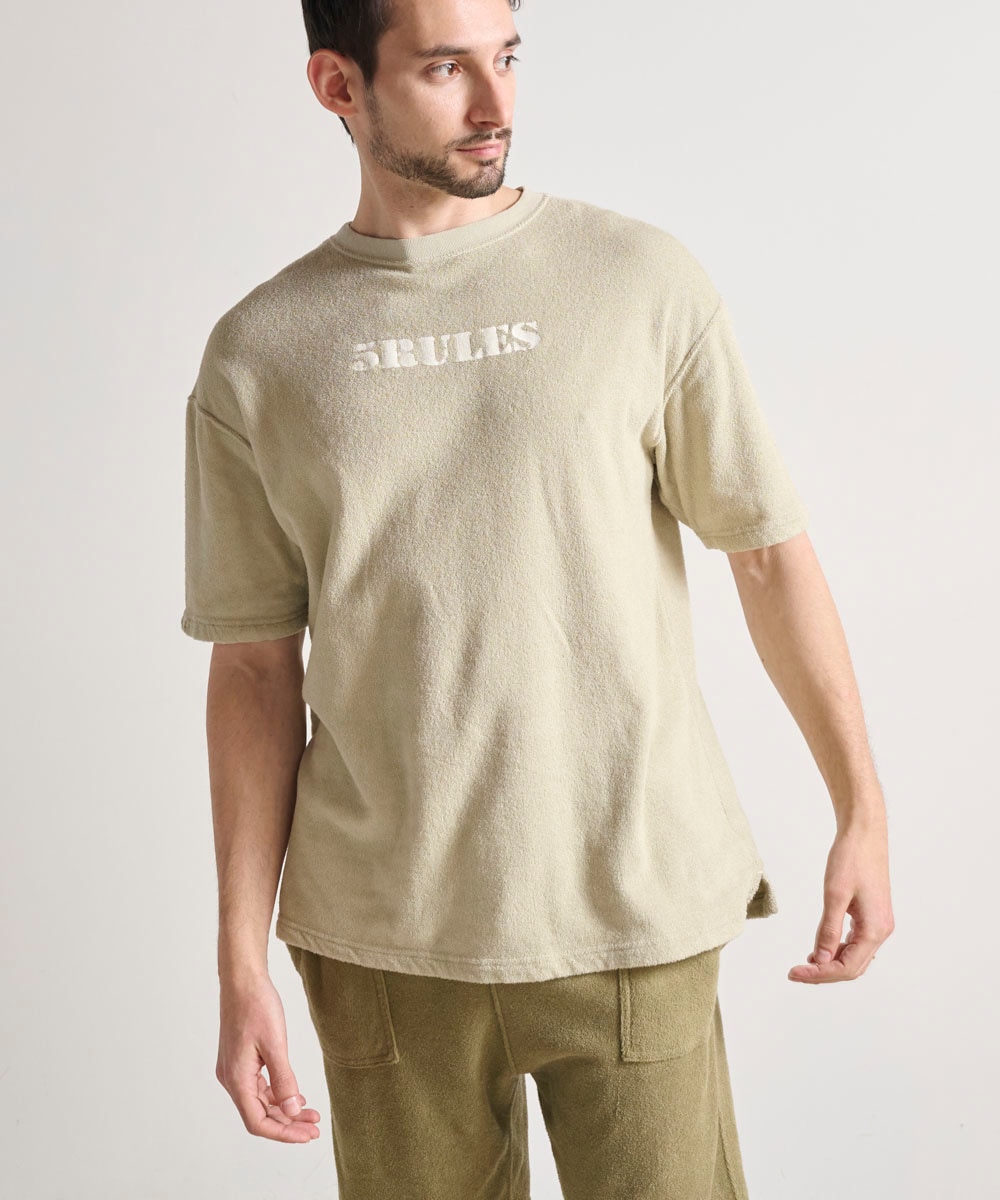 両面パイル半袖Tシャツ【コットン76%リネン24%】