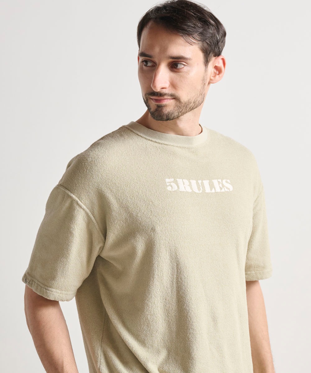 両面パイル半袖Tシャツ【コットン76%リネン24%】