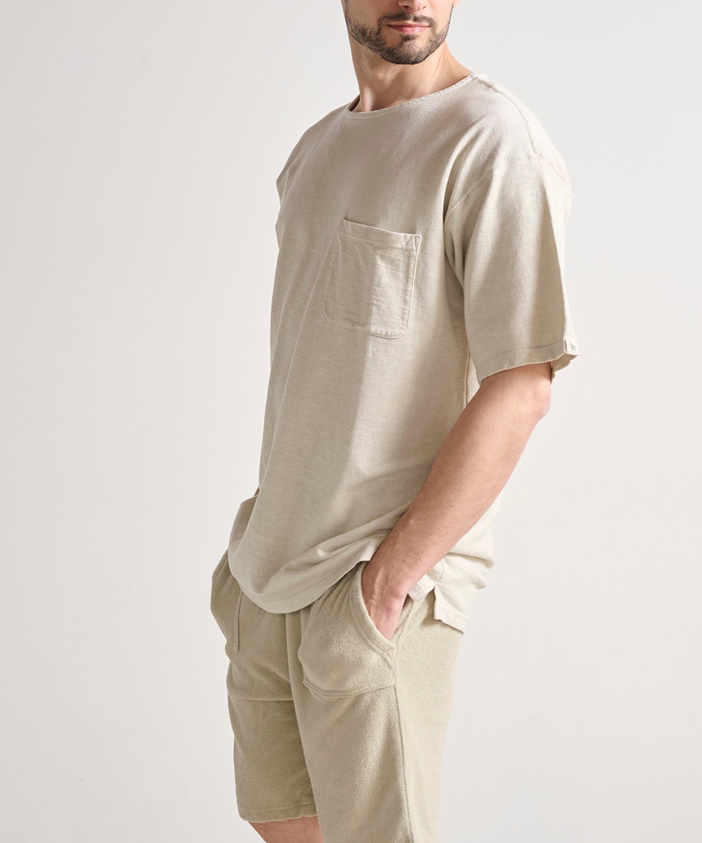 両面パイルハーフパンツ【コットン76%リネン24%】